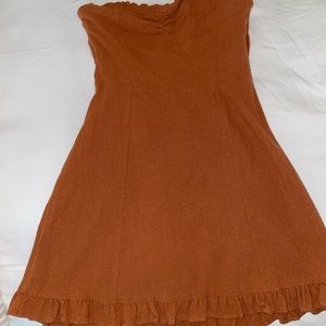 NWOT Free People Rust Orange Strapless Mini Dress